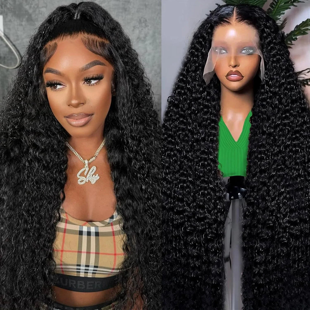 40 46 Inch Deep Wave 13x6 13x4 HD Lace Front Human Hair Wig 220 Density Water Curly Lace Frontal Wigs Human Hair For Black Women