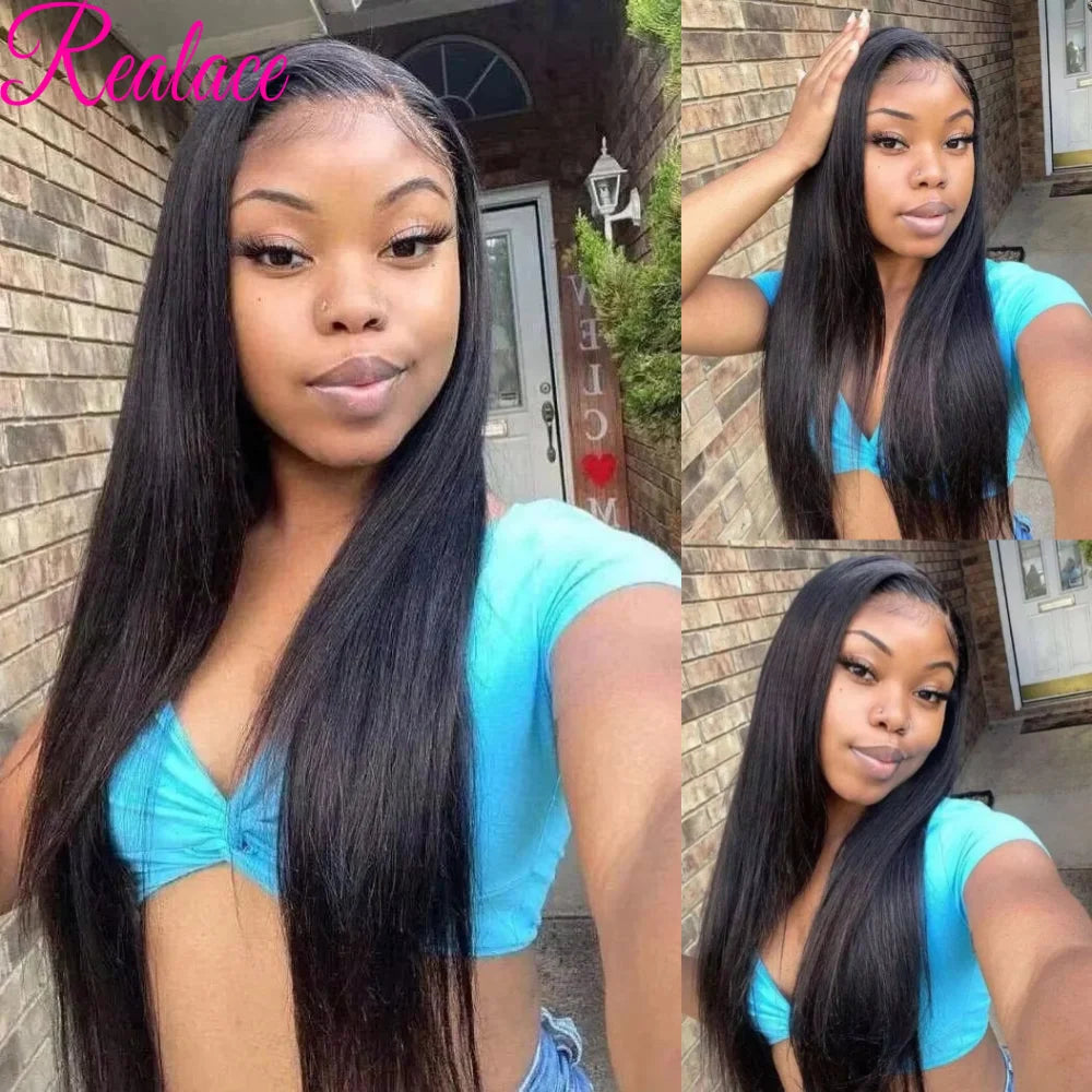 30 40 Inch Straight Human Hair Bundles Brazilian Hair Extensions Human Hair 13x4 13x6 HD Lace Frontal Human Hair Wig For Women