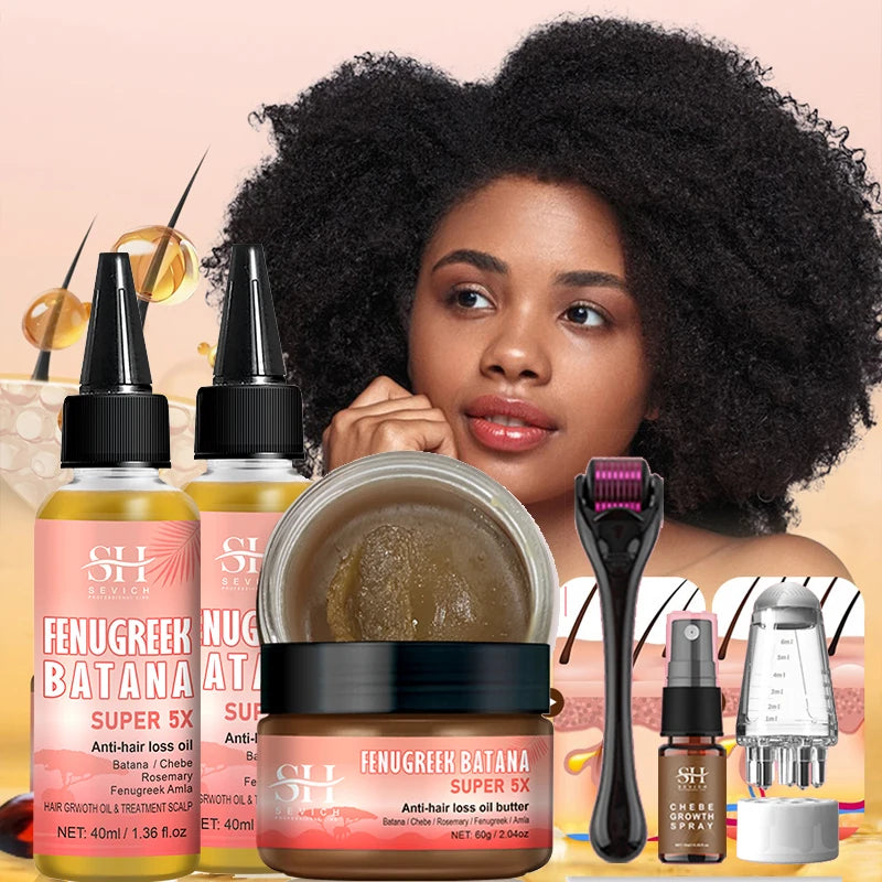 Super Fast 5x Hair Growth Oil Fenugreek Anti-Hair Loss Oil Rosemary Hair Regrowth Chebe Batana Butter  Amla Oils For Men Women