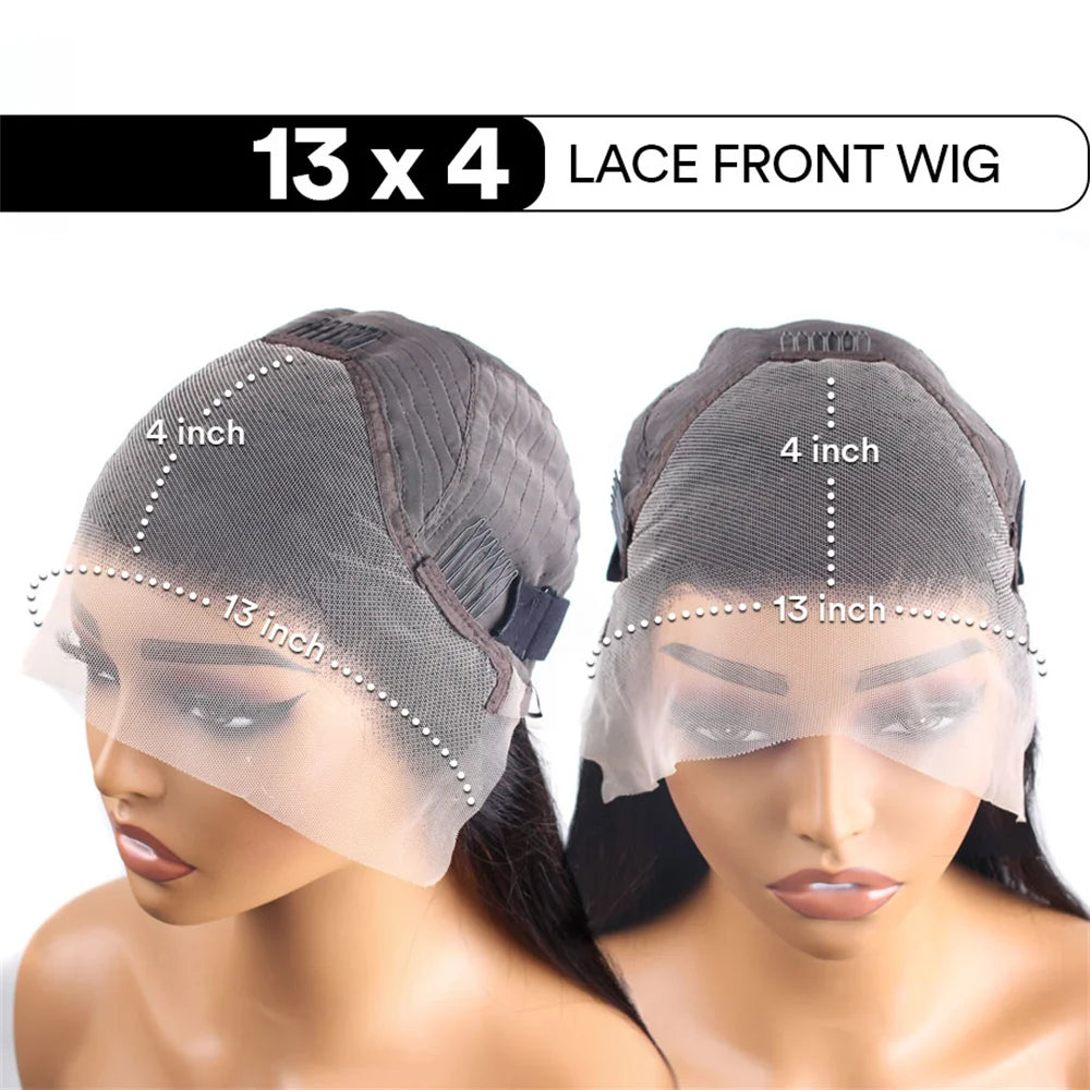 30 40 Inch Straight Human Hair Bundles Brazilian Hair Extensions Human Hair 13x4 13x6 HD Lace Frontal Human Hair Wig For Women