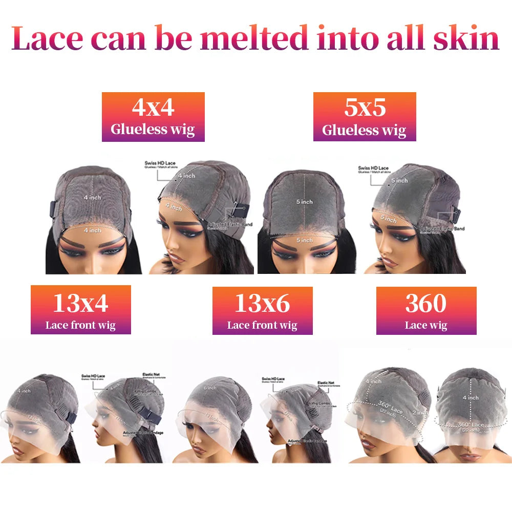 200 Density Water Wave Lace Front Wig 4x4 5x5 Lace Glueless Wig 13x4 13x6 HD Lace Frontal 360 Curly Human Hair Wigs for Women