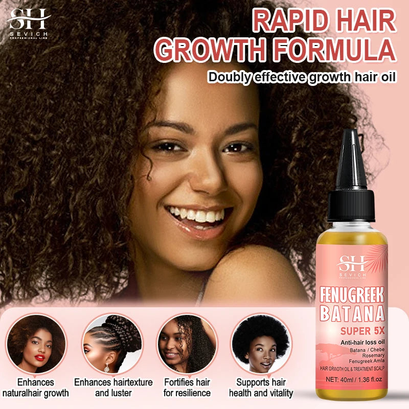 Super Fast 5x Hair Growth Oil Fenugreek Anti-Hair Loss Oil Rosemary Hair Regrowth Chebe Batana Butter  Amla Oils For Men Women
