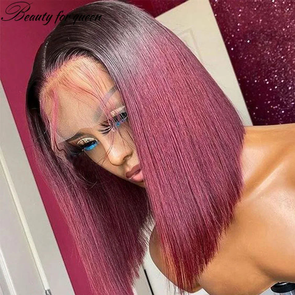 Bundles Human Hair Ombre Pink Black Minimal Shedding Undetectable Hd Lace Wigs Cosplay Colored Human Hair Easy Wear For Beginner