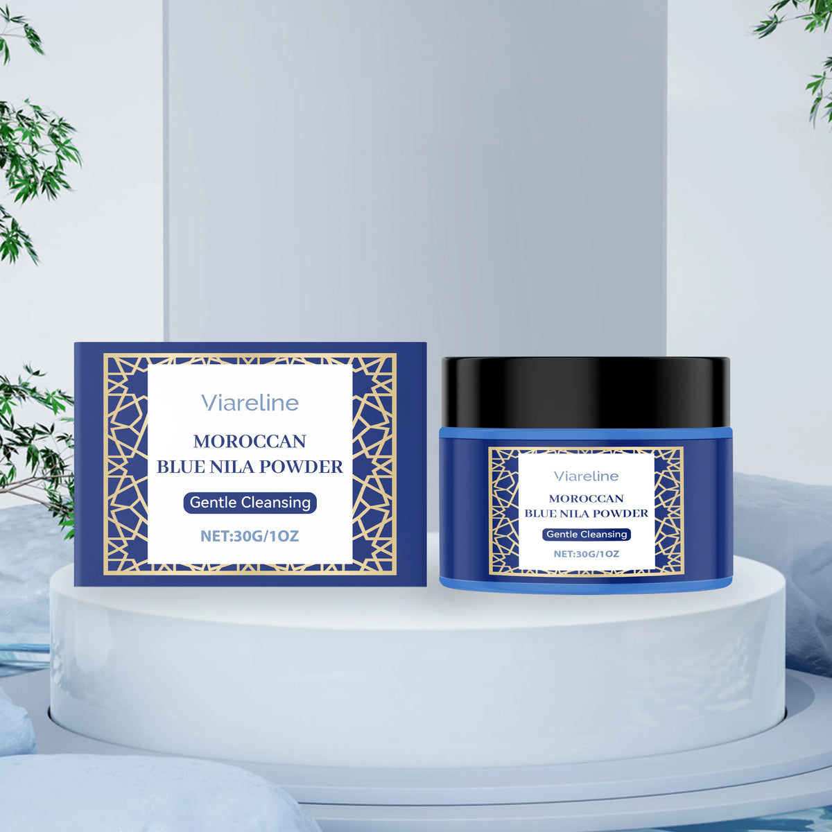 Moroccan Blue Nila Mask Powder Gentle Cleansing Brighten Even Skin Tone Deep Hydration Smoothing Radiant Facial Skin Care