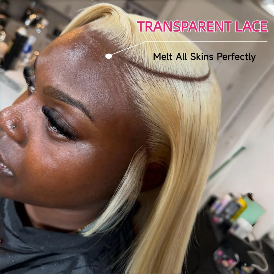 40 42 Inch 360 Full Lace Wig Bone Straight Human Hair Wigs 13x4 13x6 Hd Transparent Lace Frontal Wigs For Women 613 Blonde Color Lace Front Wig Pre Plucked