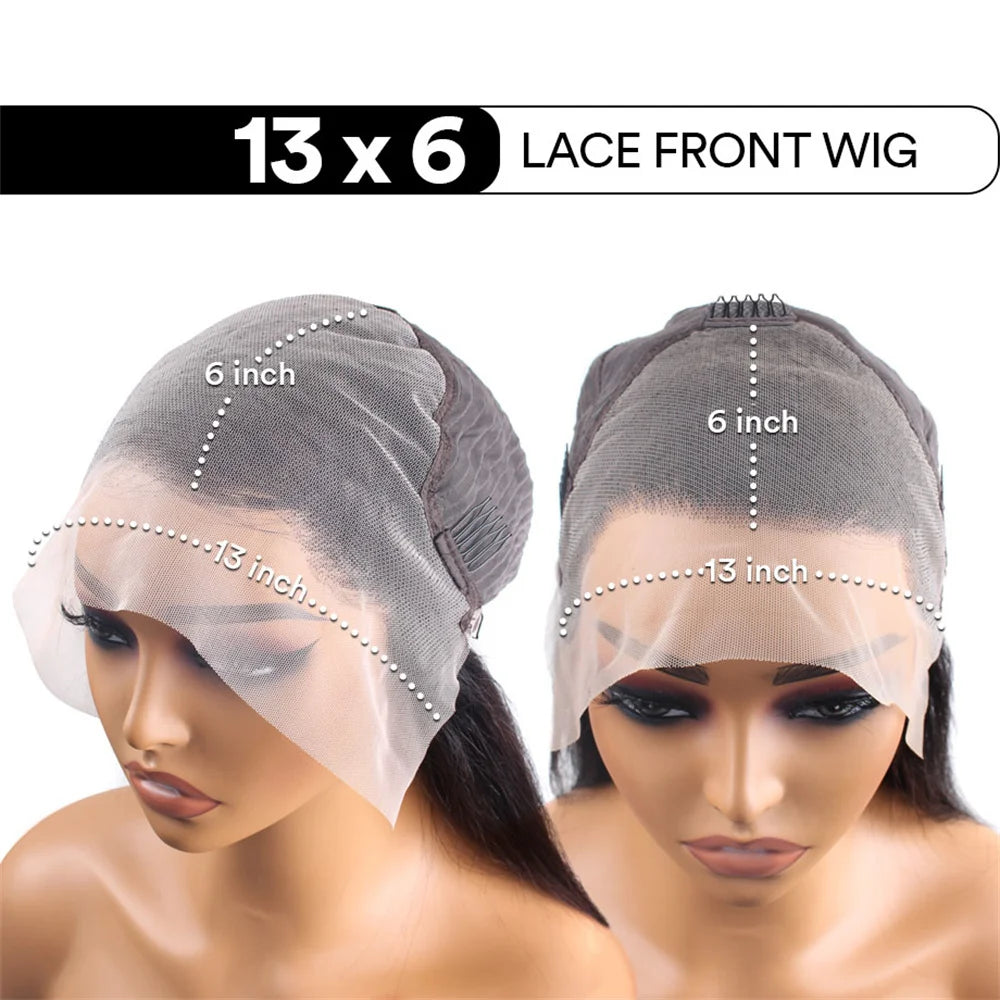 30 40 Inch Straight Human Hair Bundles Brazilian Hair Extensions Human Hair 13x4 13x6 HD Lace Frontal Human Hair Wig For Women