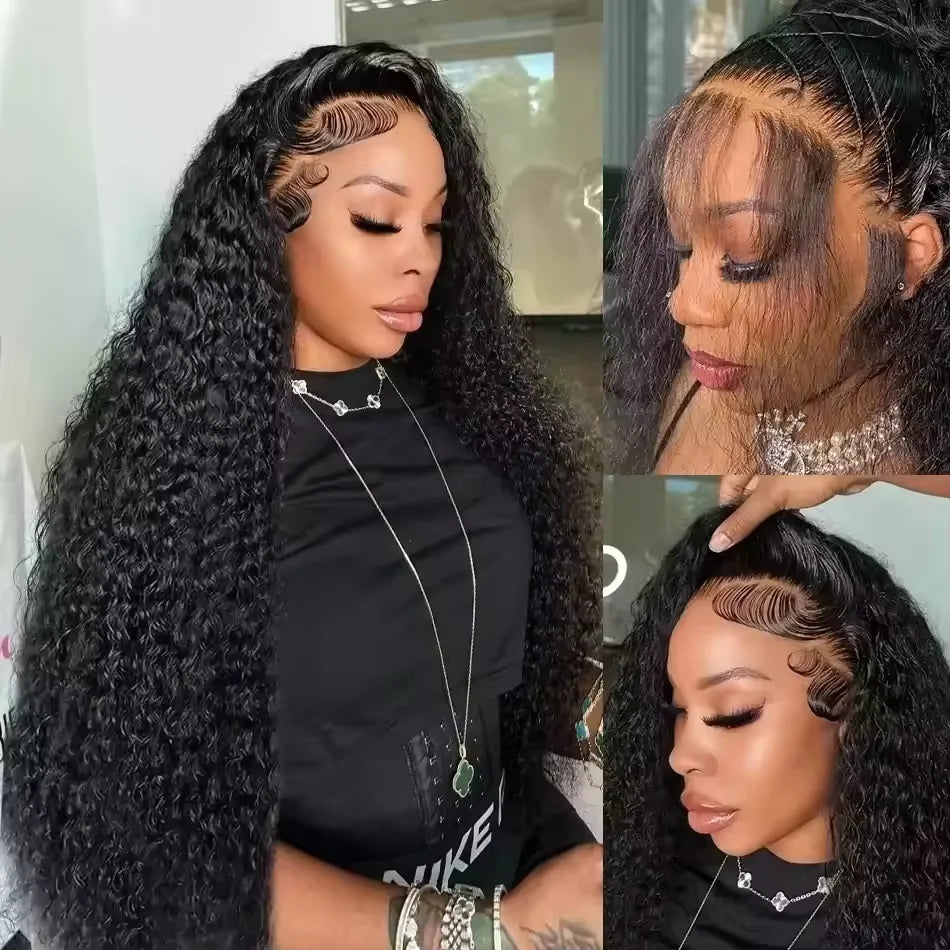 Deep Wave Human Hair Front Wig 13x4 13x6 7x6 HD Lace Wig 40 42 Inches Remy Natural Color Human Hair Wig For Women Glueless Beginner Friendly