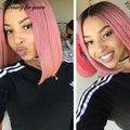 Bundles Human Hair Ombre Pink Black Minimal Shedding Undetectable Hd Lace Wigs Cosplay Colored Human Hair Easy Wear For Beginner