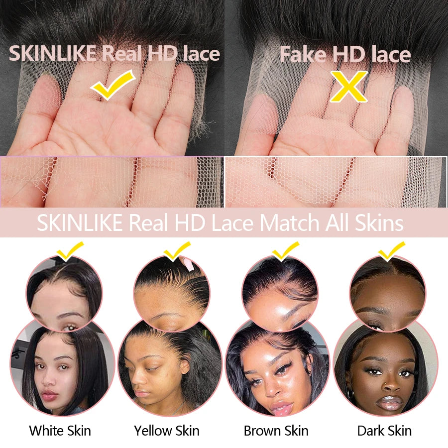 BEEOS Body Wave Bundles With 13x6 HD Lace Frontal Human Hair Wigs Undetectable 3 Bundles With HD Closure Hair Weave Extension