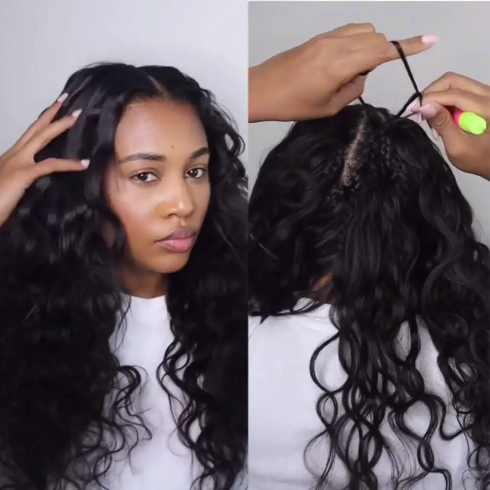 Virgin Brazilian Feather Human Hair Bundles Miracle Knots Body Wave Knotless Pre Separated Crochet Hair Extensions With Threading High Quality Human Braiding Hair For Creating Various Fashion Crochet Braid Looks