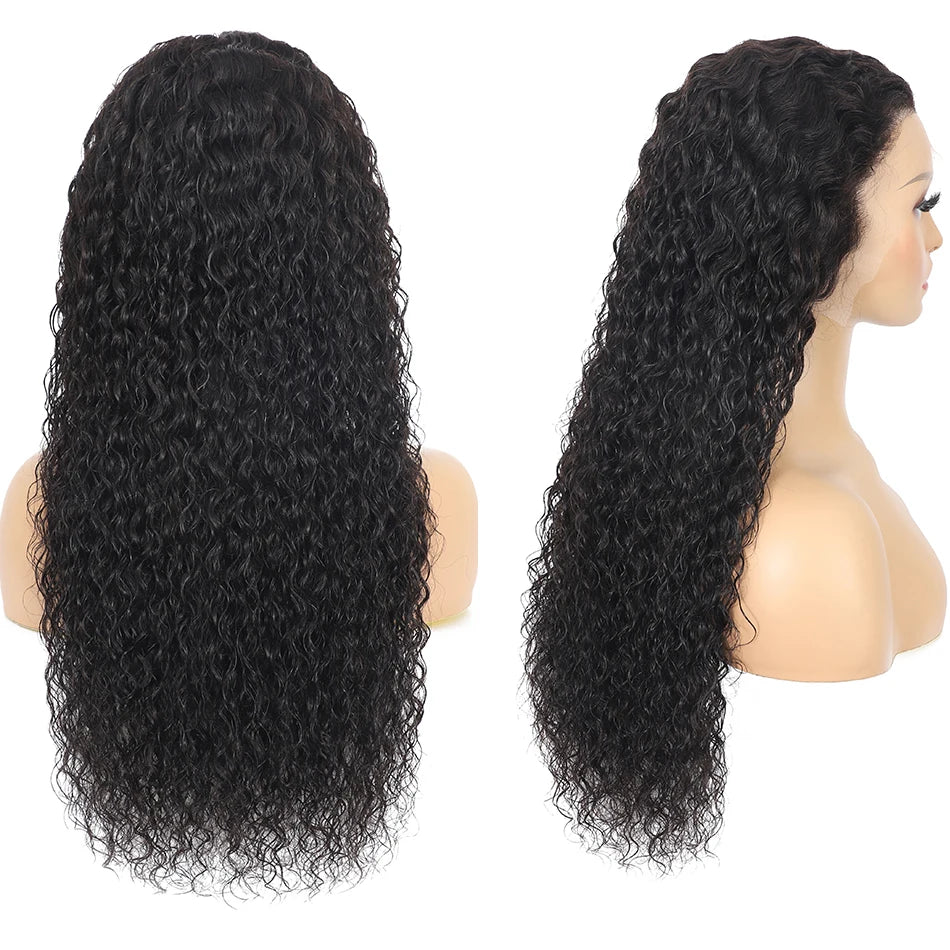 100% Human Hair Water Wave 13X6 Lace Front Wigs Pre Plucked 200 Density Deep Part Curly Wig For Woman 5X5 Wavy HD Closure Wig 32
