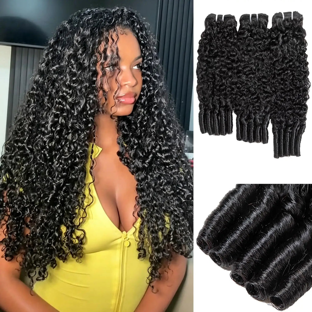 Burmese Curly Hair Bundles Human Hair Natural Deep Wave Raw Hair Weaving Bundles Double Drawn Vietnamese Hair Extensions