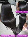 40 46 Inch Vietnamese Raw Bone Straight Human Hair Wig 100% Virgin Silky Hair 13x4 13x6 HD Transparent Lace Front Wigs For Black Women  300 Density 360 Full Smooth Wig Pre Plucked Natural Hairline ﻿