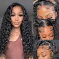 100% Human Hair Water Wave 13X6 Lace Front Wigs Pre Plucked 200 Density Deep Part Curly Wig For Woman 5X5 Wavy HD Closure Wig 32