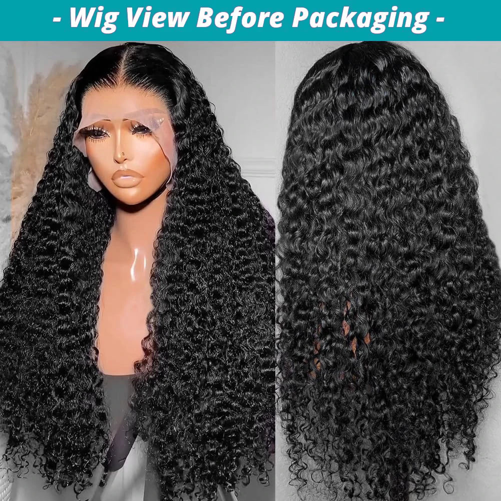 40 46 Inch Deep Wave 13x6 13x4 HD Lace Front Human Hair Wig 220 Density Water Curly Lace Frontal Wigs Human Hair For Black Women