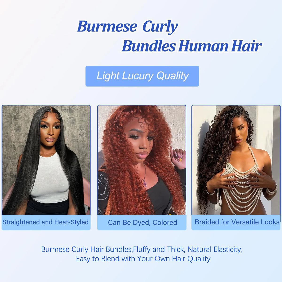 Burmese Curly Hair Bundles Human Hair Natural Deep Wave Raw Hair Weaving Bundles Double Drawn Vietnamese Hair Extensions