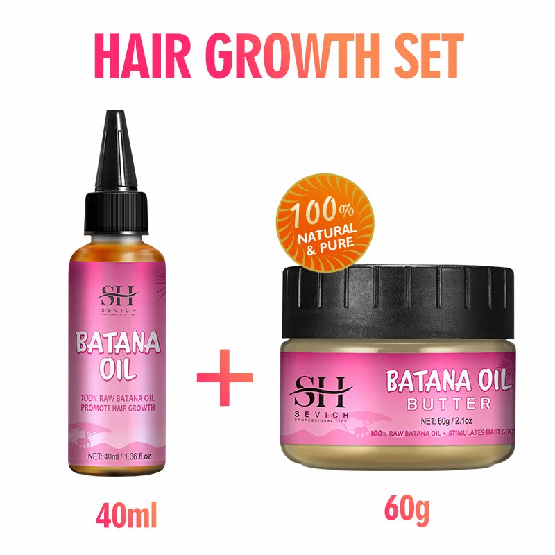 100% Batana Hair Fast Growth Oil Set African Crazy Traction Alopecia Batana Hair Mask Anti Hair Break Hair Regrowth Treatment