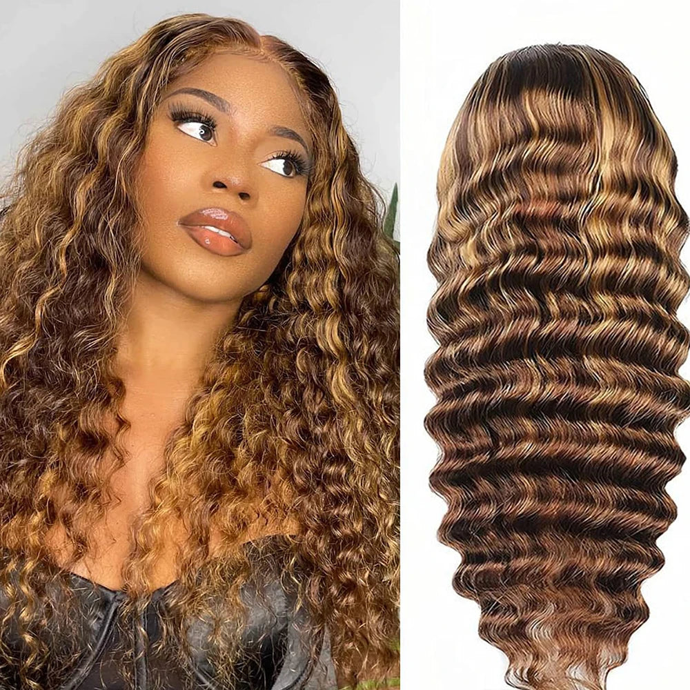 Brazilian 99J Burgundy Deep Wave Lace Front Wigs Human Hair 250 Density Curly Wig Wet and Wavy Lace Closure Beauty Wigs On Clearance Sales Pre Plucked Frontal Human Hair Wigs 32 Inch For Black Woman Cosplay Party Daily Use
