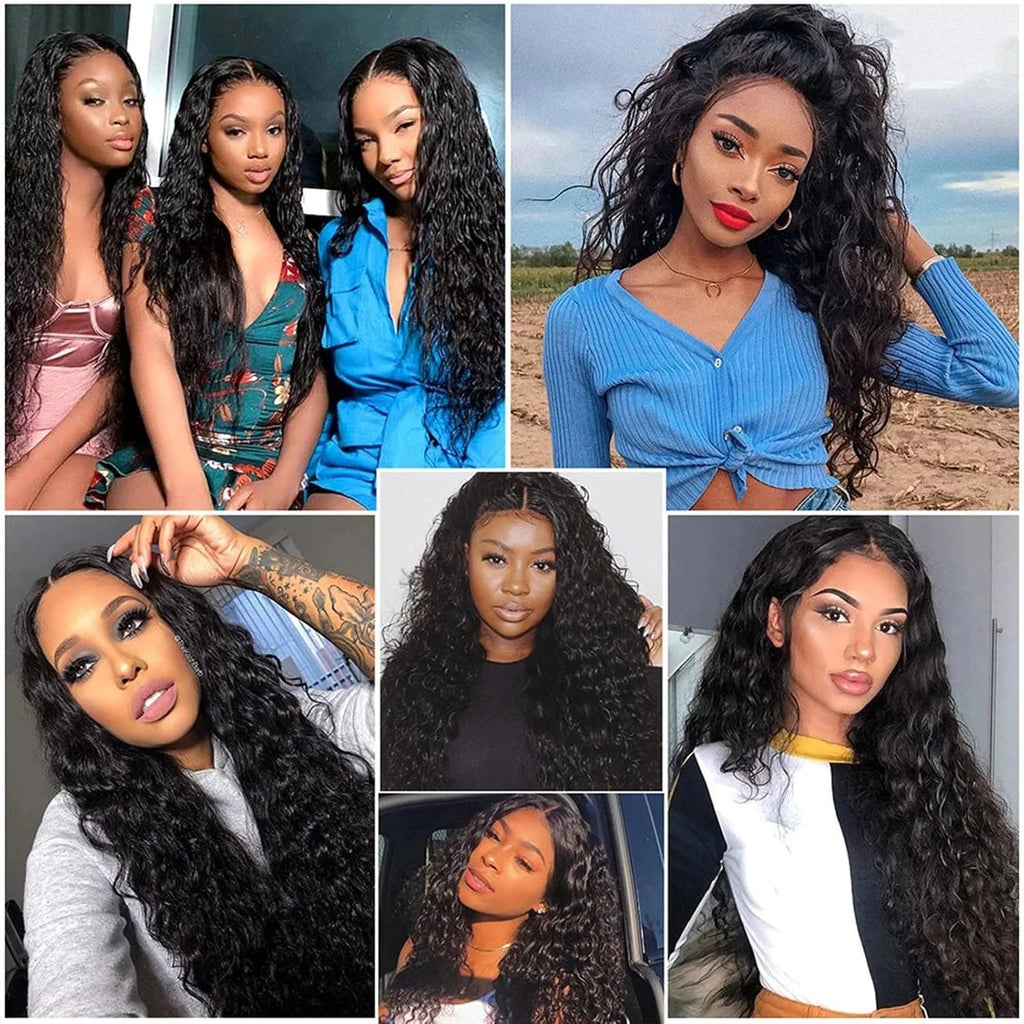 Deep Wave Human Hair Front Wig 13x4 13x6 7x6 HD Lace Wig 40 42 Inches Remy Natural Color Human Hair Wig For Women Glueless Beginner Friendly