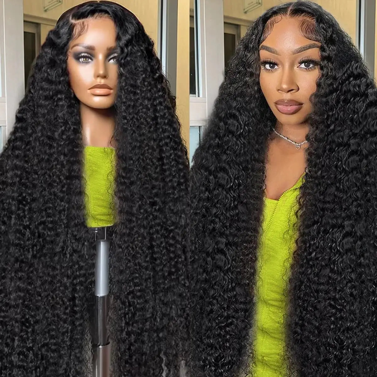 Deep Wave Human Hair Front Wig 13x4 13x6 7x6 HD Lace Wig 40 42 Inches Remy Natural Color Human Hair Wig For Women Glueless Beginner Friendly