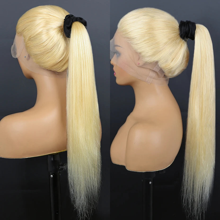 40 42 Inch 360 Full Lace Wig Bone Straight Human Hair Wigs 13x4 13x6 Hd Transparent Lace Frontal Wigs For Women 613 Blonde Color Lace Front Wig Pre Plucked