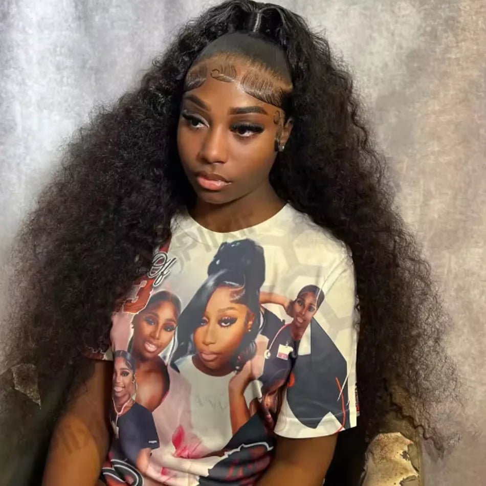 Deep Wave Human Hair Front Wig 13x4 13x6 7x6 HD Lace Wig 40 42 Inches Remy Natural Color Human Hair Wig For Women Glueless Beginner Friendly